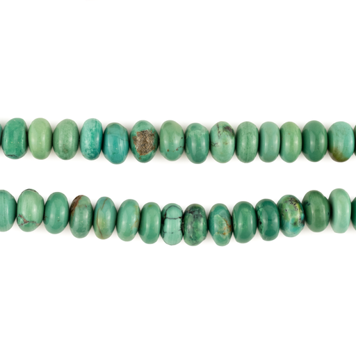 Green Turquoise Rondelle Beads (7mm)