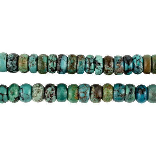 Blue Turquoise Rondelle Beads (7mm)