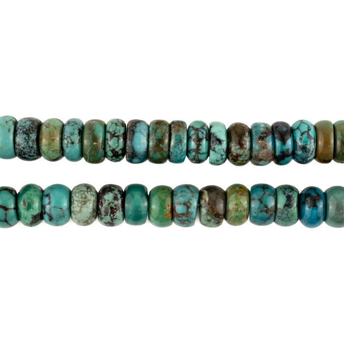 Blue Turquoise Rondelle Beads (7mm)