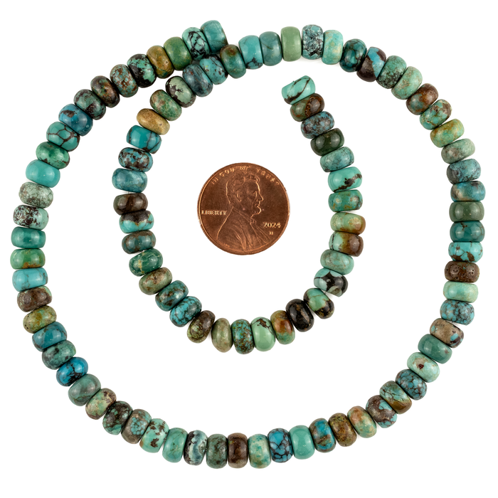 Blue Turquoise Rondelle Beads (7mm)