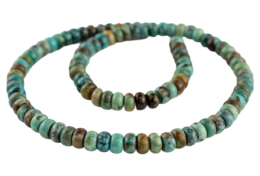 Blue Turquoise Rondelle Beads (7mm)