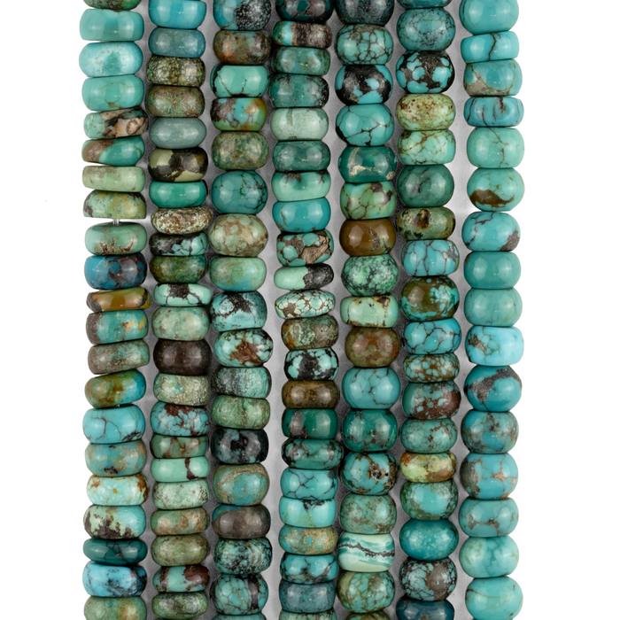 Blue Turquoise Rondelle Beads (7mm)