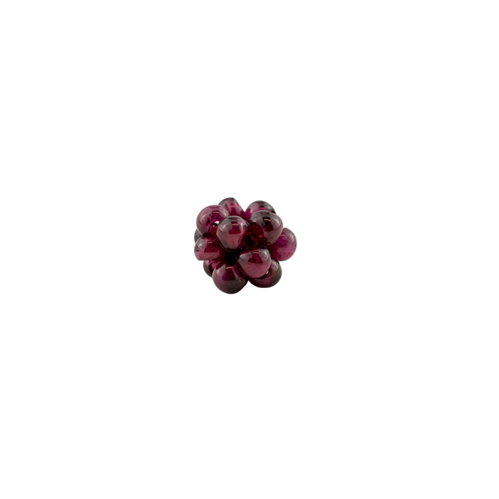 Vintage Garnet Crochet Bead (8x10mm, Single Bead)
