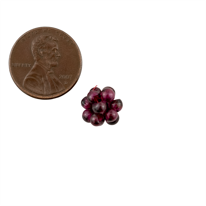 Vintage Garnet Crochet Bead (8x10mm, Single Bead)