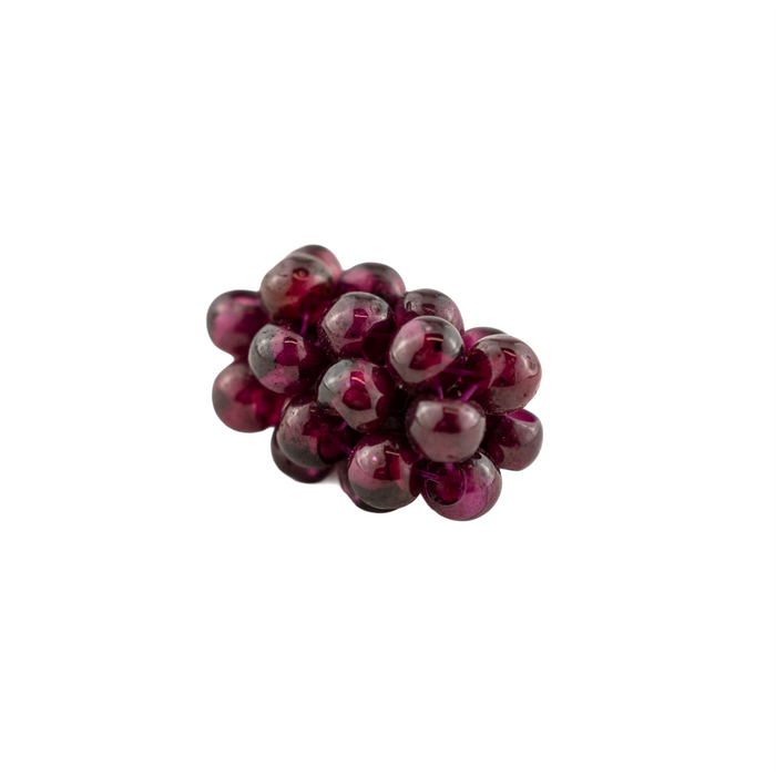 Vintage Garnet Crochet Bead (14x10mm, Single Bead)