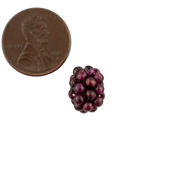 Vintage Garnet Crochet Bead (12x9mm, Single Bead)