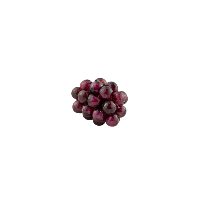 Vintage Garnet Crochet Bead (12x9mm, Single Bead)
