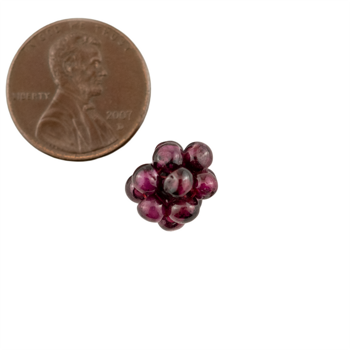 Vintage Garnet Crochet Bead (9x11mm, Single Bead)