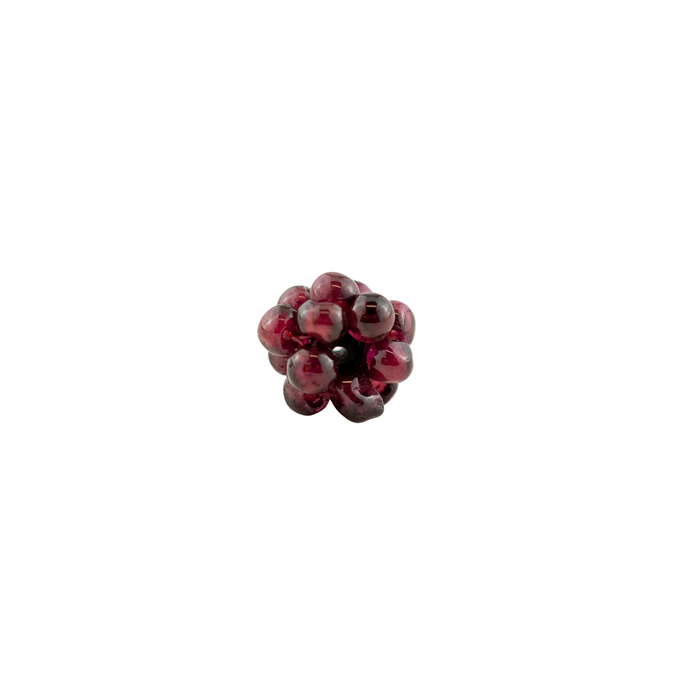Vintage Garnet Crochet Bead (9x11mm, Single Bead)