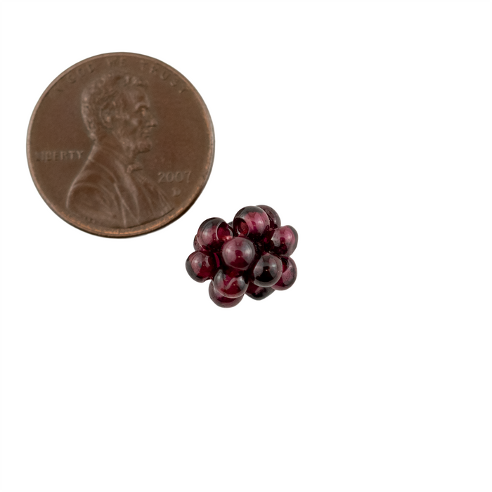 Vintage Garnet Crochet Bead (8x10mm, Single Bead)