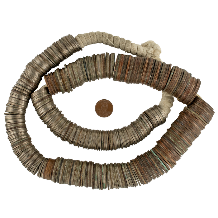 Old West African British Colonial Coin Beads #17678