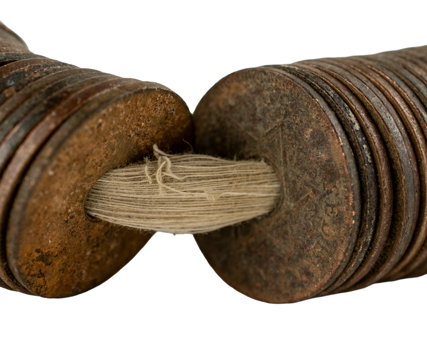 Old West African British Colonial Coin Beads #17678