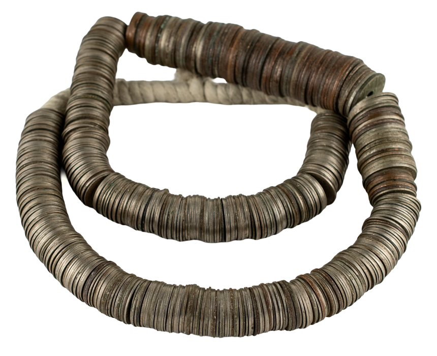 Old West African British Colonial Coin Beads #17677
