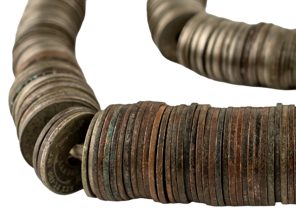 Old West African British Colonial Coin Beads #17677