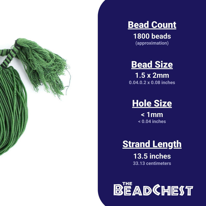 Dark Green Afghan Tribal Seed Beads (10 Strands)