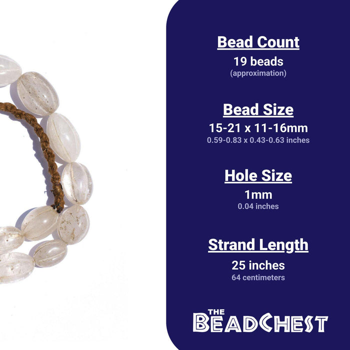 Nepali Carved Quartz Stone Beads (21x16mm)