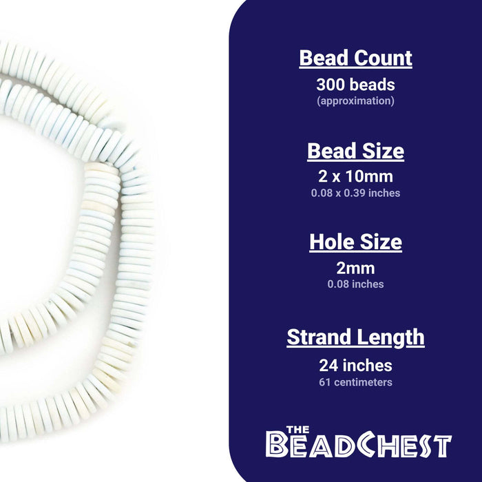 Pastel Blue Bone Button Beads (10mm)