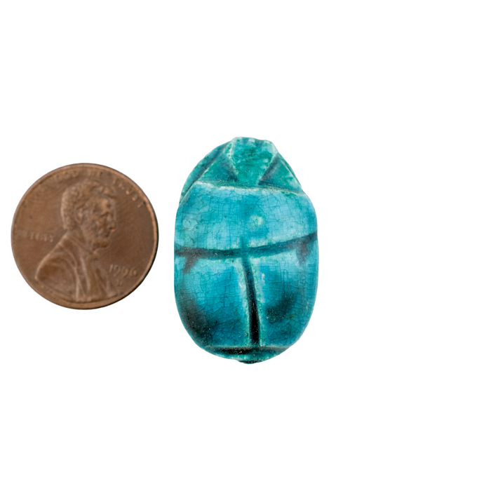 Turquoise Egyptian Scarab Bead (29x18mm)