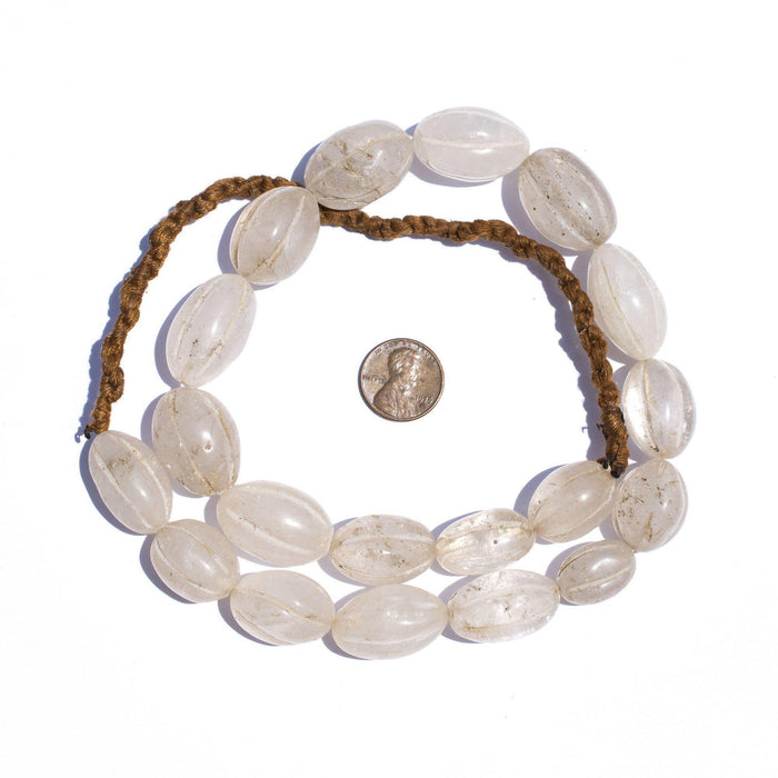 Nepali Carved Quartz Stone Beads (21x16mm)