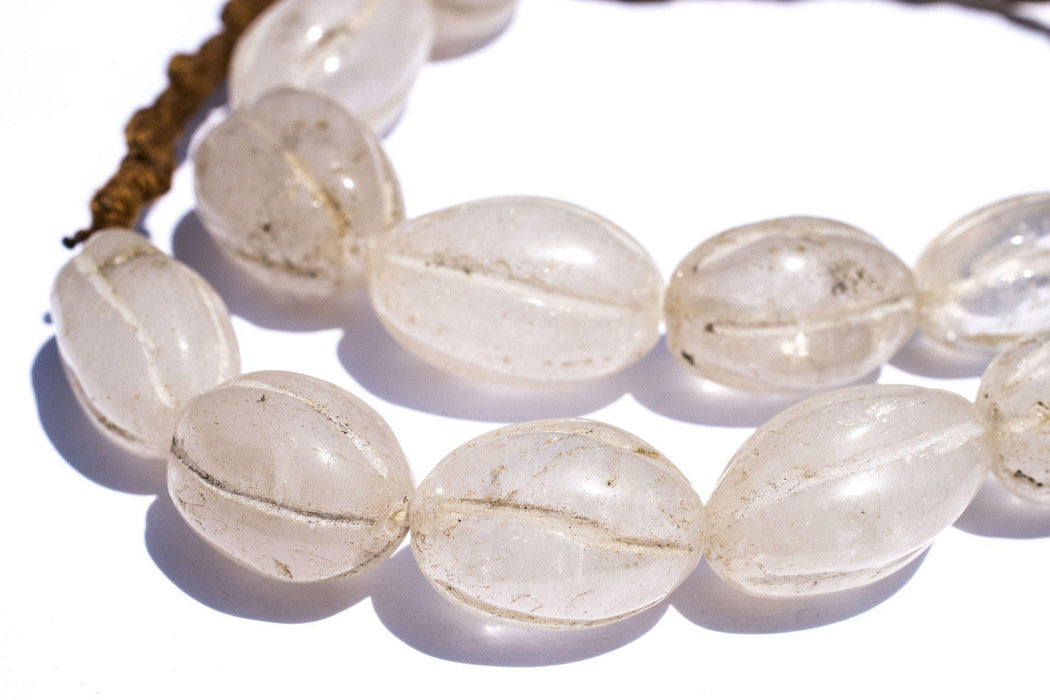 Nepali Carved Quartz Stone Beads (21x16mm)