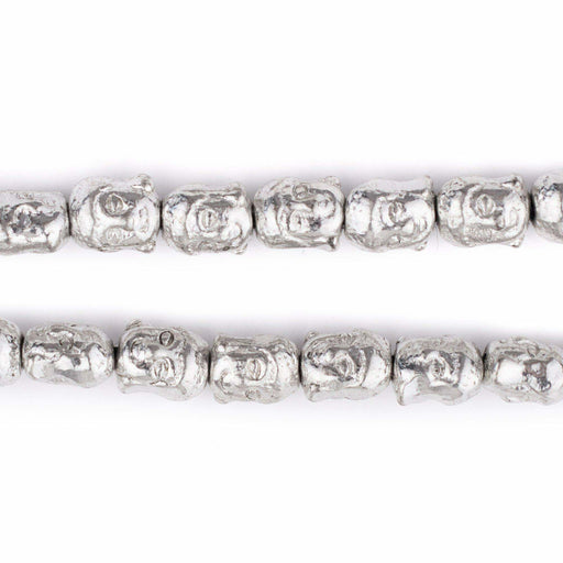 Shiny Silver Buddha Beads