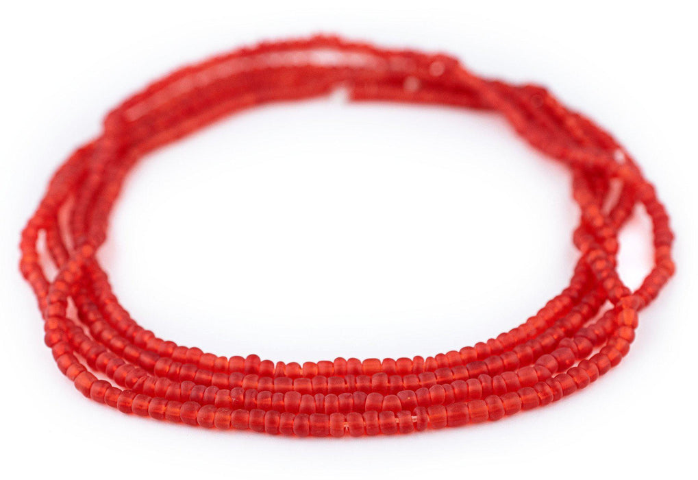 Translucent Red Matte Glass Seed Beads (4mm)