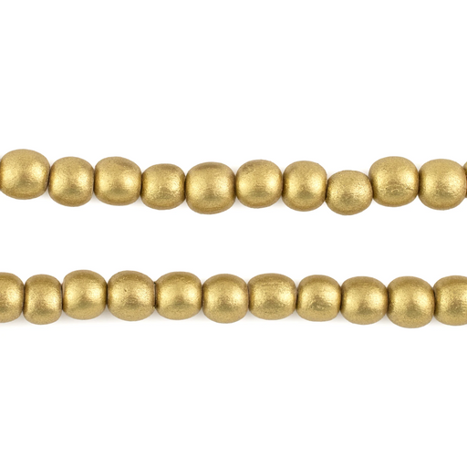 Yellow Gold Round Natural Wood Beads (6mm)