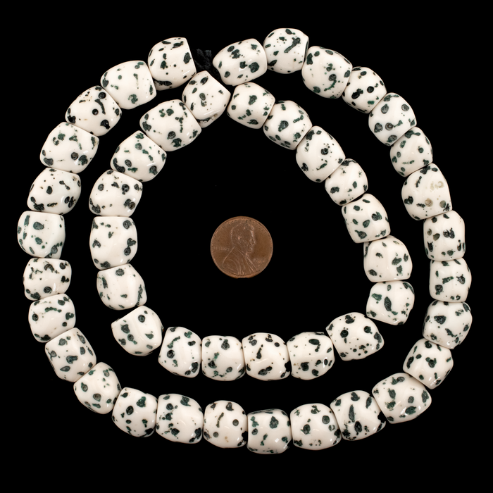 Chestnut White Speckled Resin Nugget Beads