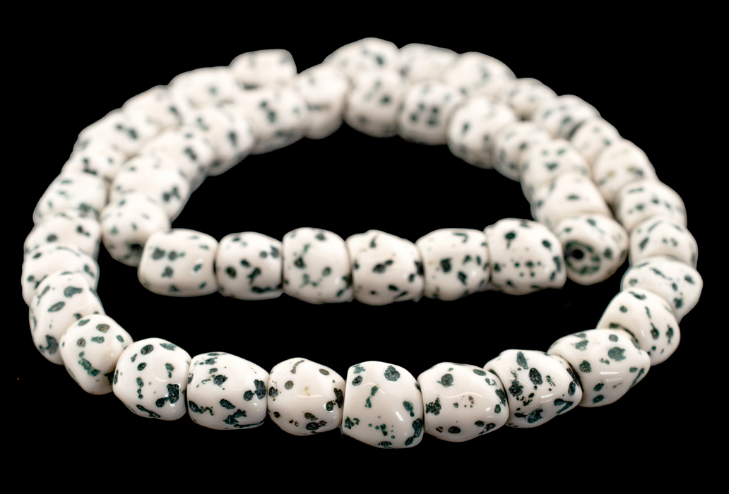 Chestnut White Speckled Resin Nugget Beads