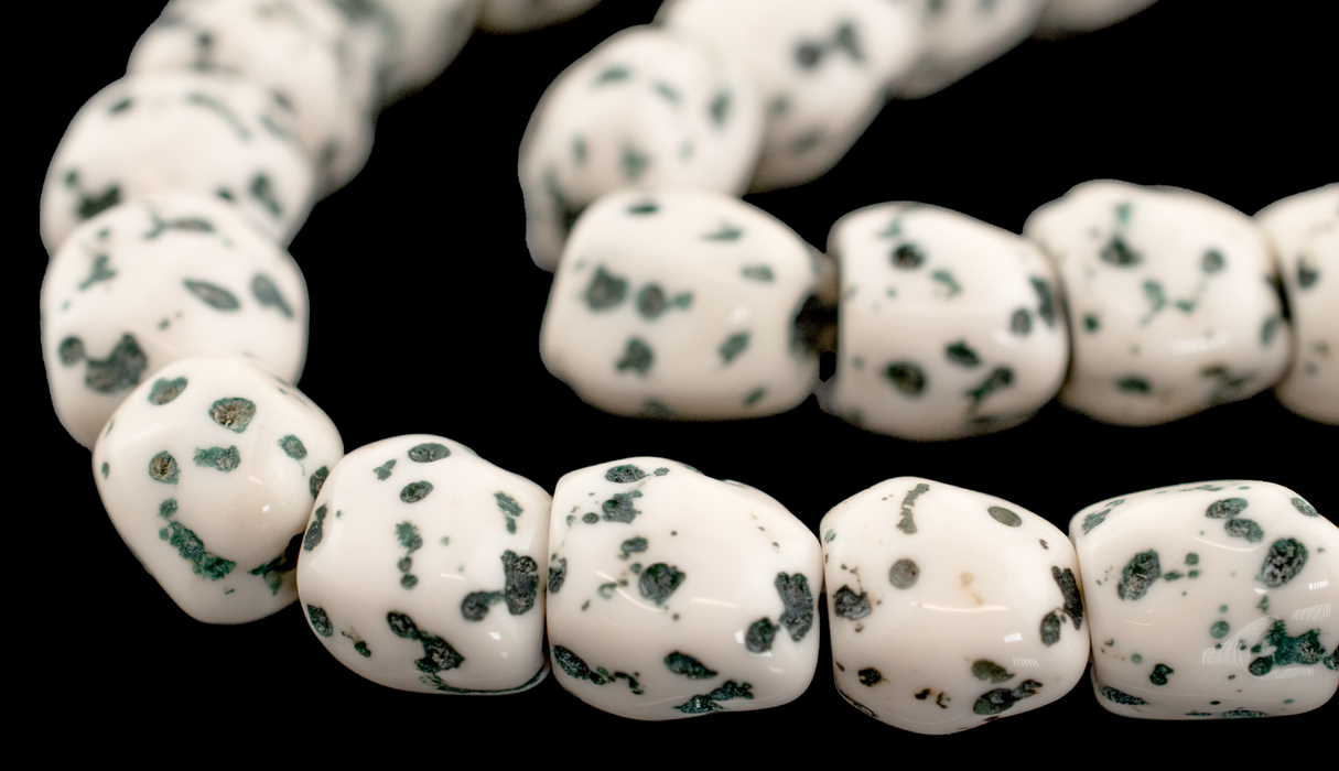 Chestnut White Speckled Resin Nugget Beads