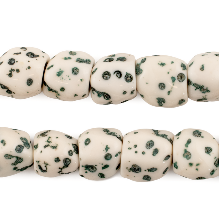 Chestnut White Speckled Resin Nugget Beads