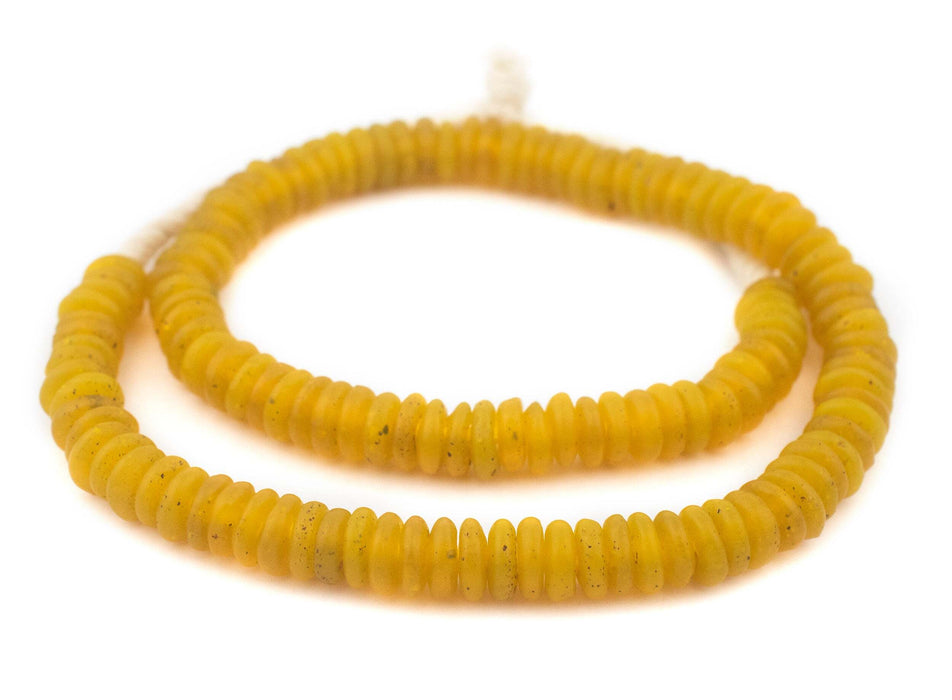Yellow Rondelle Recycled Glass Beads