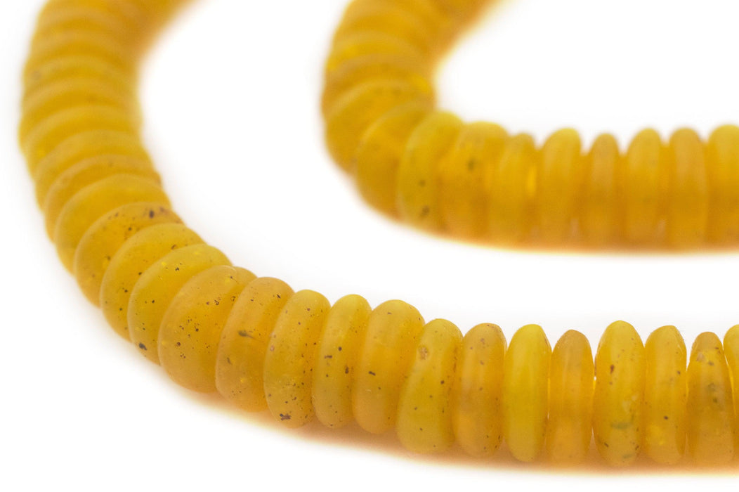 Yellow Rondelle Recycled Glass Beads