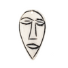 Narrow Carved White Kenya Bone Face Pendant (35mm)