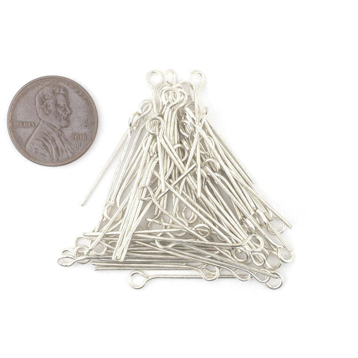 Silver 21 Gauge 1 Inch Eye Pins (Approx 500 pieces) - The Bead Chest