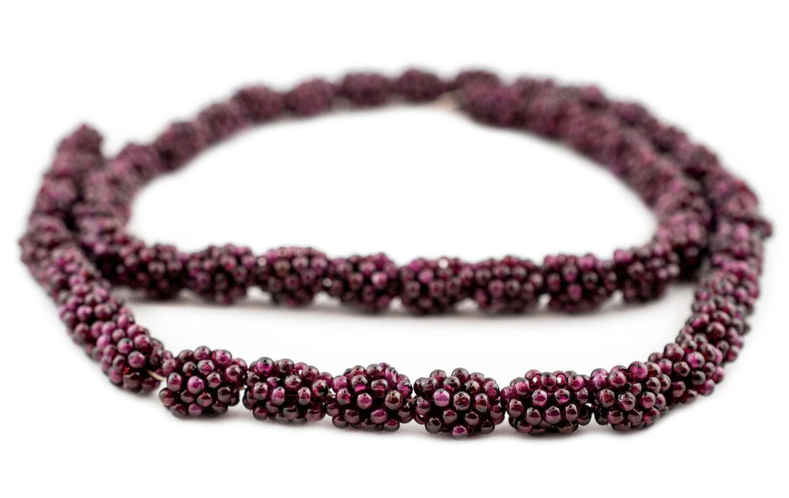 Vintage Garnet Crochet Bead (15x12mm, Single Bead)