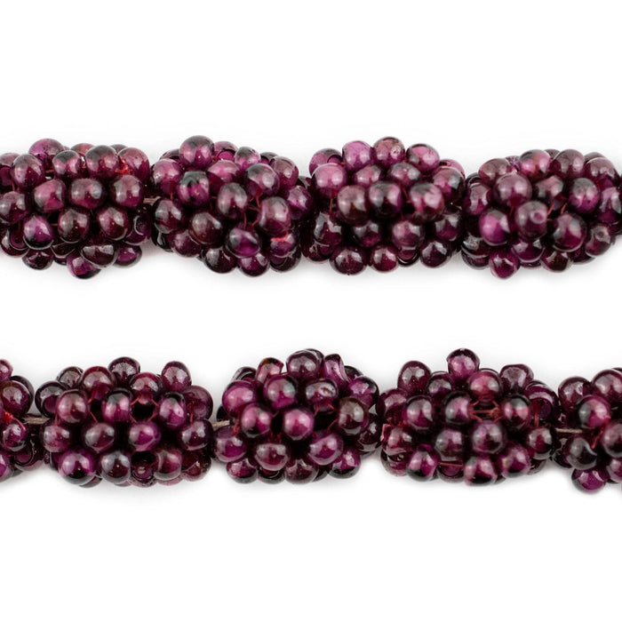 Vintage Garnet Crochet Bead (15x12mm, Single Bead)