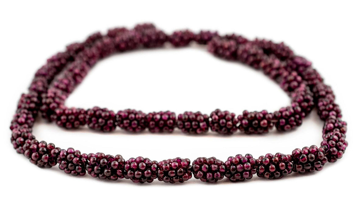 Vintage Garnet Crochet Bead (13x9mm, Single Bead)