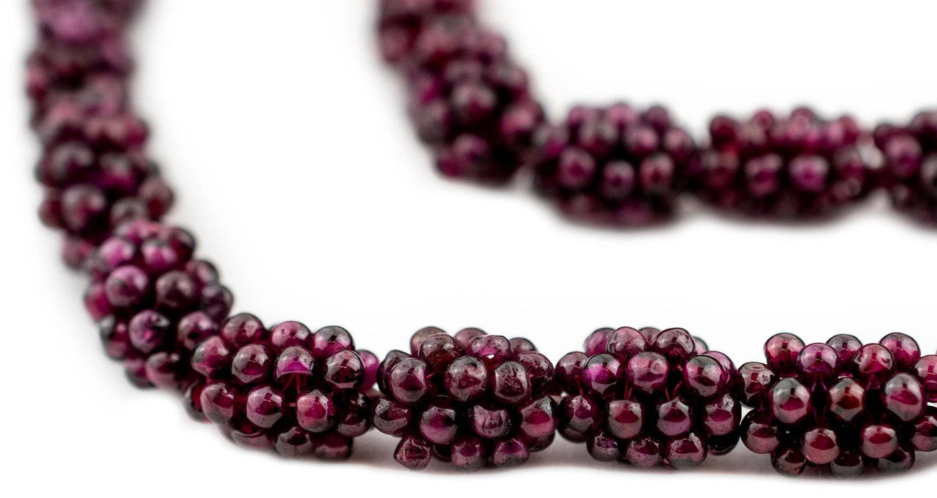 Vintage Garnet Crochet Bead (13x9mm, Single Bead)