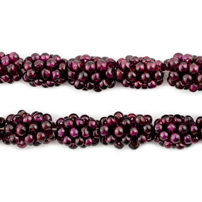 Vintage Garnet Crochet Bead (13x9mm, Single Bead)