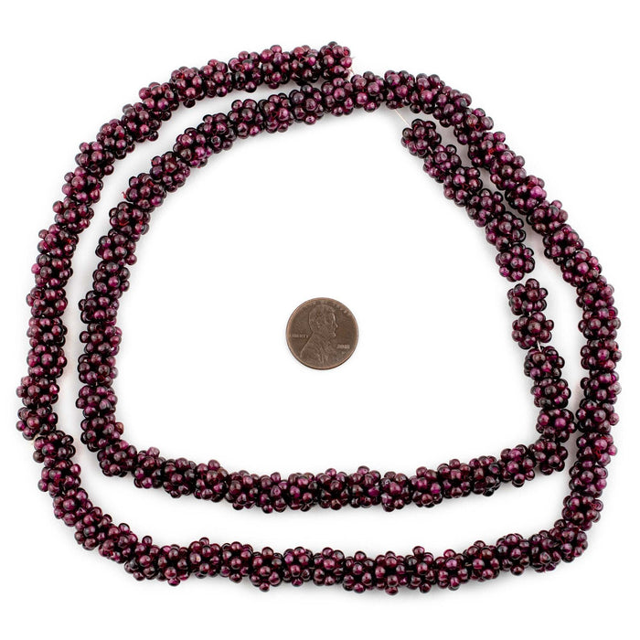 Vintage Garnet Crochet Bead (8x10mm, Single Bead)