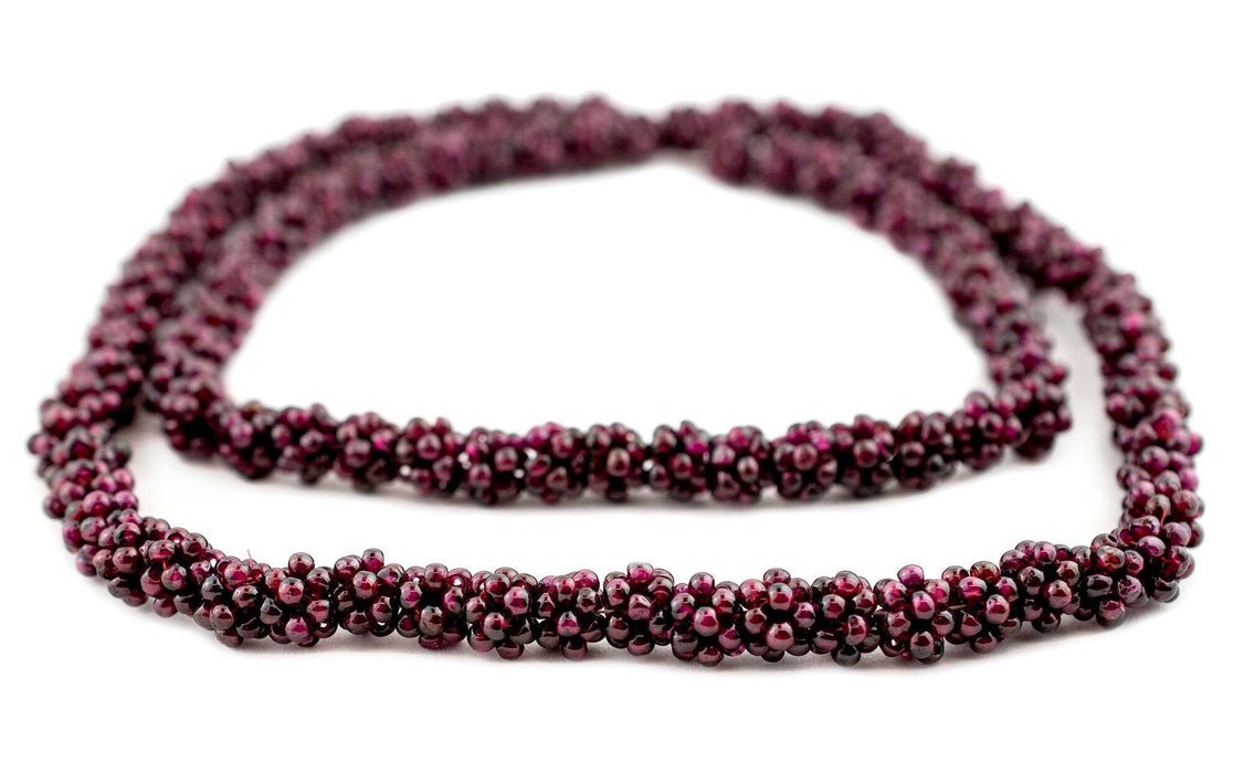 Vintage Garnet Crochet Bead (8x10mm, Single Bead)