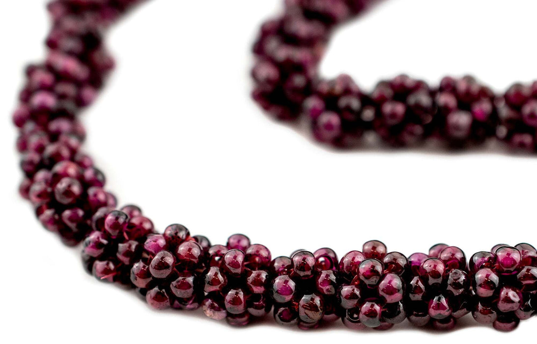 Vintage Garnet Crochet Bead (8x10mm, Single Bead)