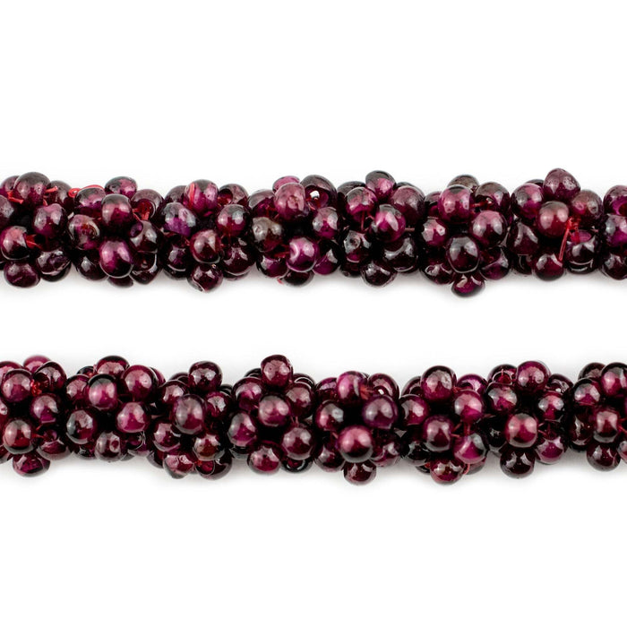 Vintage Garnet Crochet Bead (8x10mm, Single Bead)