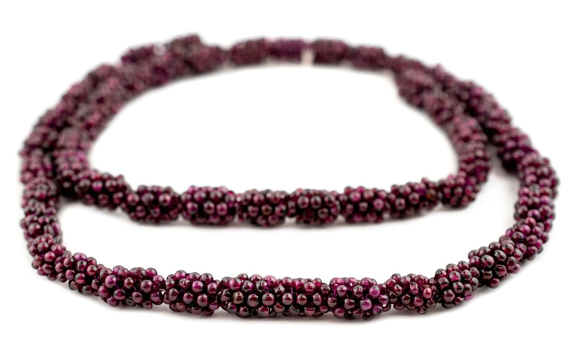 Vintage Garnet Crochet Bead (14x10mm, Single Bead)