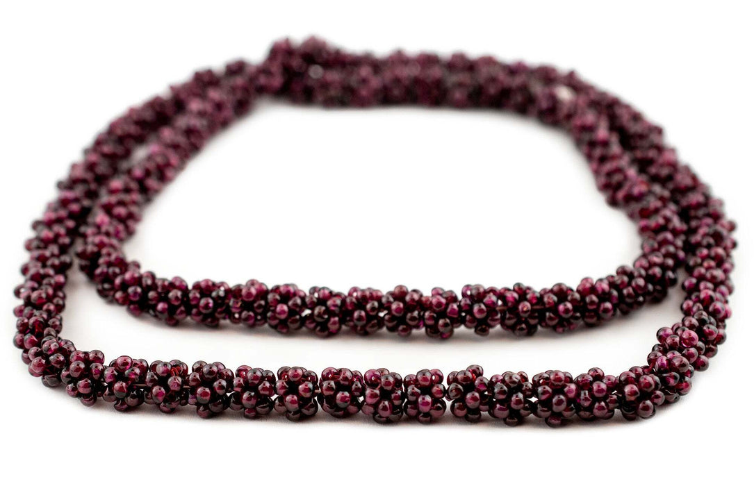 Vintage Garnet Crochet Bead (8x10mm, Single Bead)