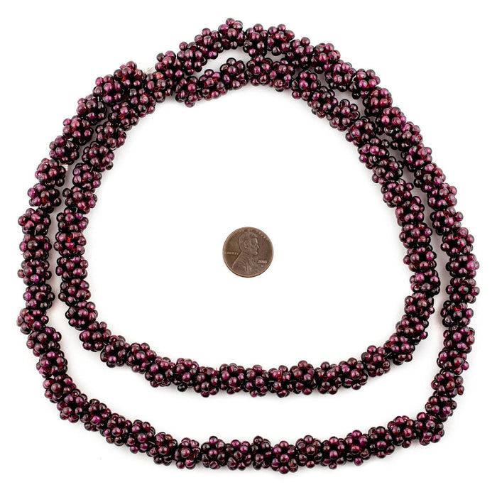 Vintage Garnet Crochet Bead (9x11mm, Single Bead)