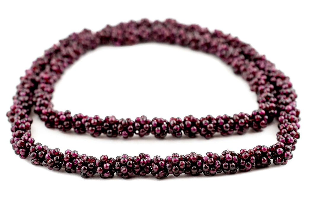 Vintage Garnet Crochet Bead (9x11mm, Single Bead)