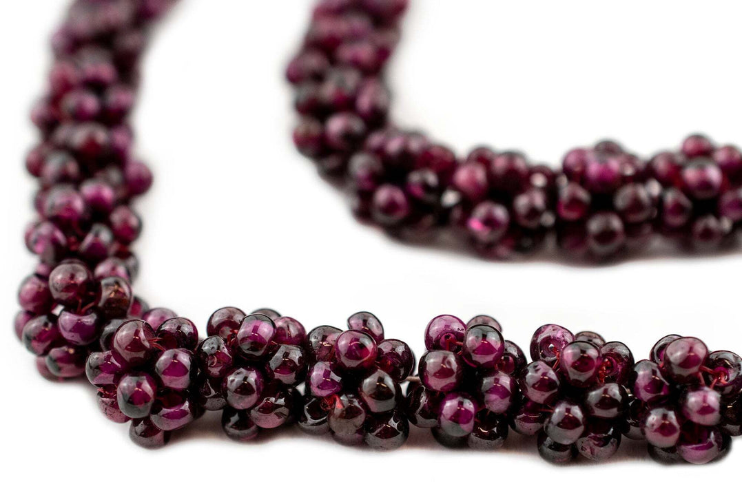 Vintage Garnet Crochet Bead (9x11mm, Single Bead)