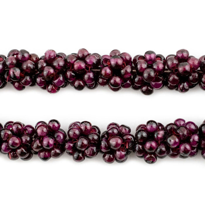 Vintage Garnet Crochet Bead (9x11mm, Single Bead)